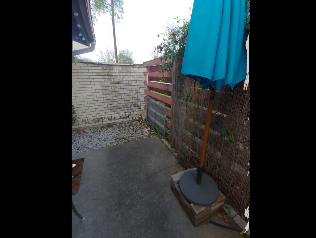 Before picture for cedar planter boxes.